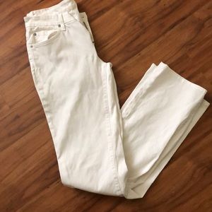 7 For All Mankind Mid rose Flare White Jean